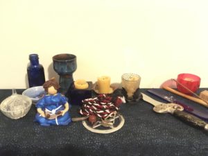 Photograph of an example altar setup - described in text.