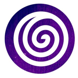 Doing : white spiral on deep purple circle