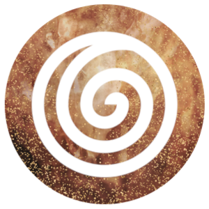 Doing icon: Spiral on a golden background