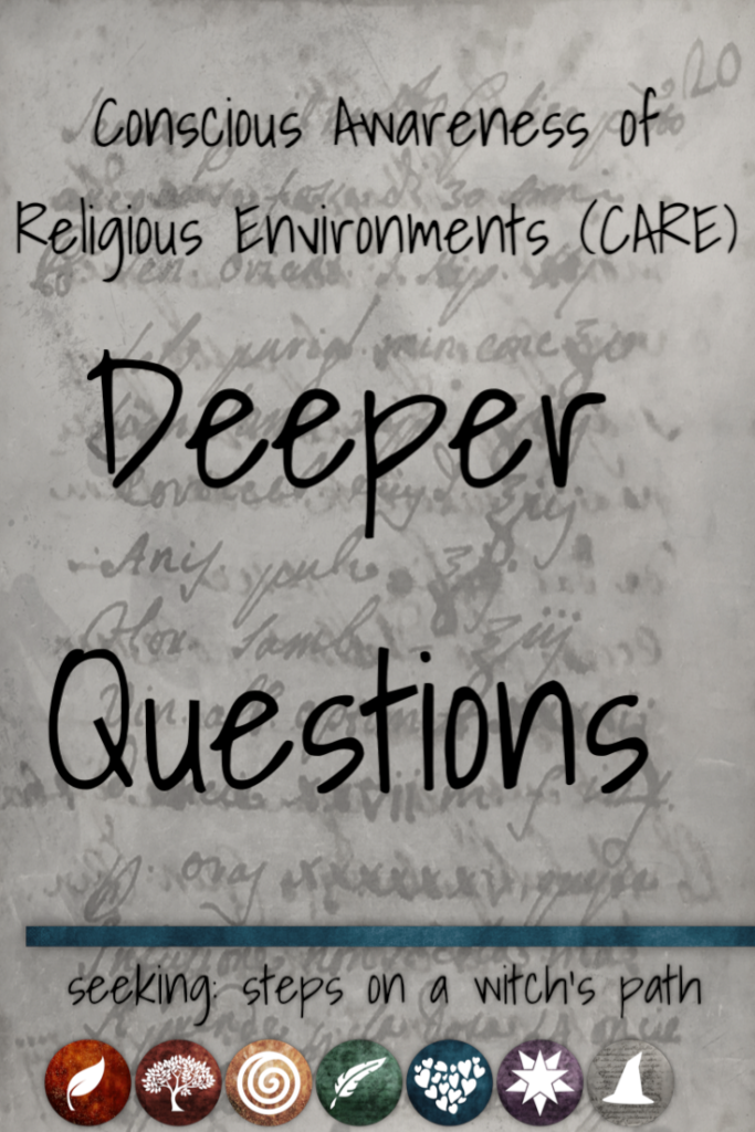 Title card: Conscious Awareness of Religious Environments (CARE): Deeper questions