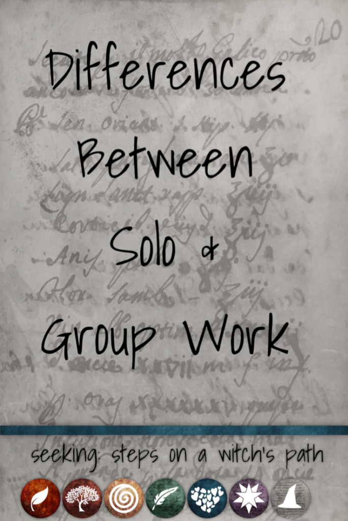 Title card: Differences between solo and group work. 