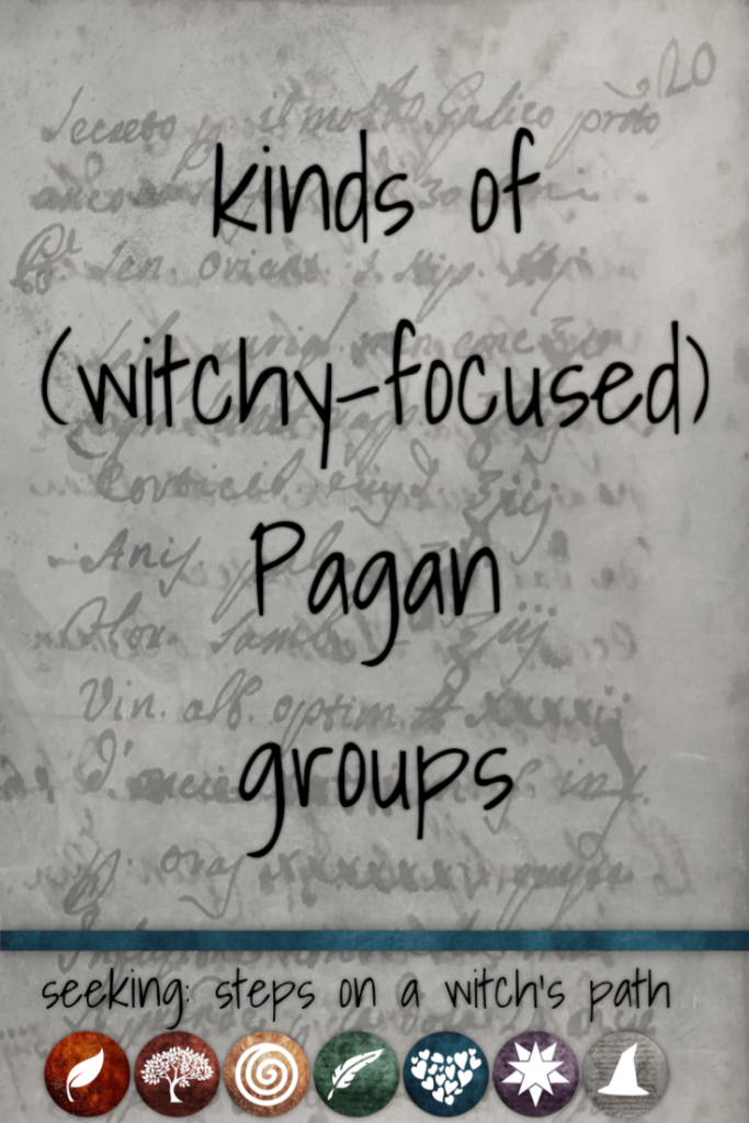 Title card: kinds of (witchy-focused) Pagan groups
