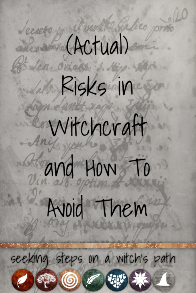 Title card: (Actual) risks in witchcraft and how to avoid them. 