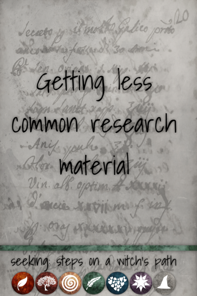 Title card: Getting less common research material. 